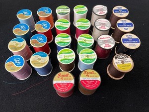 25 Vintage Spools Cotton Polyester Threads Coats Dual Duty, Trusew, Excell, Etc