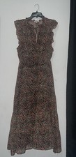 BB Dakota Steve Madden Floral Ruffle Midi Dress V-Neck Tie Sleeveless Size L