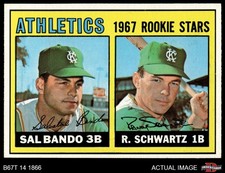 1967 Topps #33 Sal Bando / Randy Schwartz Athletics RCs RC 7 - NM