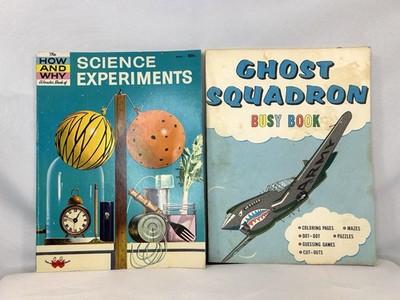 Vtg How And Why Science Experiments & Ghost Squadron Busy Book Lot Of 2