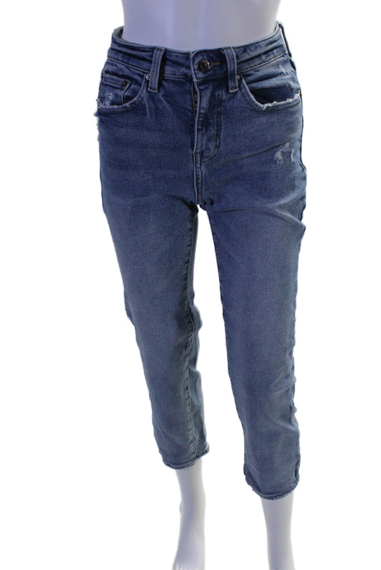 Pistola Womens Cotton Blend Five Pocket Mid-Rise Skinny Jeans Blue Size 25