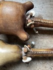 2 Navajo Rawhide Rattles With Beaded Handle 16.5” Buffalo and Turtle — photo 5