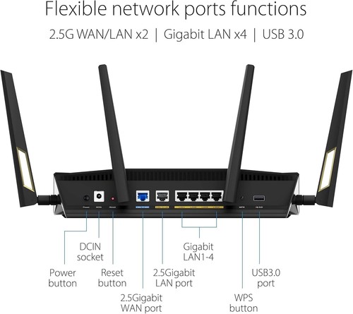NEUF ! Scellé ! Routeur Wi-Fi intelligent double bande sans fil ASUS RT-AX88U Pro AX6000 - Photo 3/10