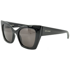 Saint Laurent SL552 Womens Plastic Sunglass 001 Black 51-22 Italy w Case - Flaw