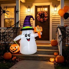 5FT Halloween Inflatables Ghost Outdoor Decorations, Blow Up Yard Multi-color