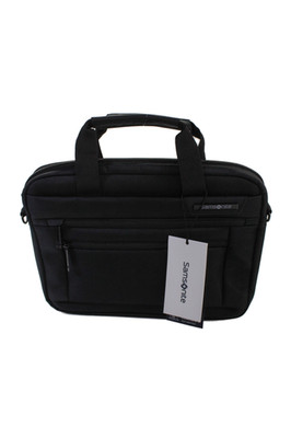 Samsonite Womens Zipper Closure Classic 2 Laptop Shoulder Handbag Black