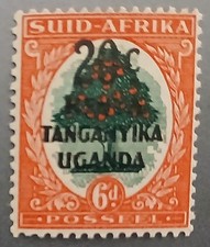 KENYA & UGANDA Africa 1941 MNH 20c/6d Surcharge Overprint Mi 77 Scott 88b 9698