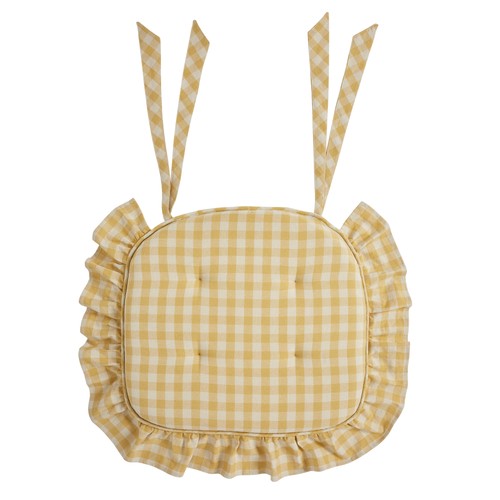 Golden Honey Ruffled Chair Pad 16.5x18 - Picture 5 of 8