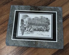 VINTAGE Don Davey Sketched Print on SLATE Cafe Du Monde New Orleans 1997