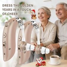 1 Pair Of Digital Hearing Aid Severe Loss Rechargeable Invisible BTE Ear Aids US