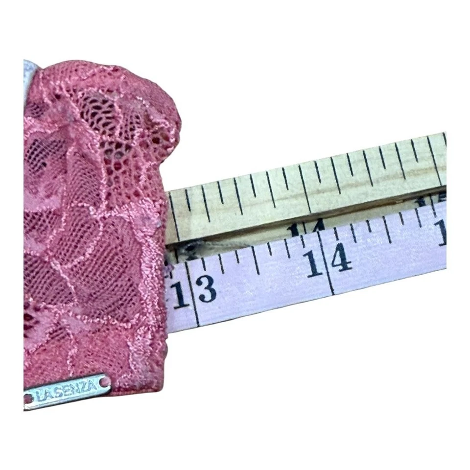 Sujetador La Senza para mujer 36C rosa azul encaje con aros acolchado push up 80C ribete satinado Foto 2 de 4