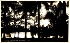 Country Club Lake ~ Havana Cuba ~ RPPC real photo DOPS