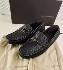 Bottega Veneta Espresso Intrecciato Leather Tied Driver Loafers NIB 9 US 42 New