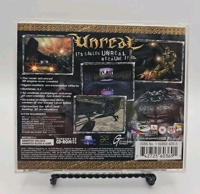 Unreal (PC, CD-ROM) 1998 GT Interactive Software Windows 95/98