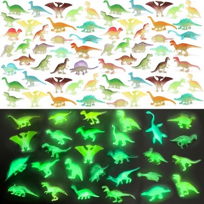 200 Pieces Glow in The Dark Dinosaur Figures Bulk Small Luminous 200 Pcs 