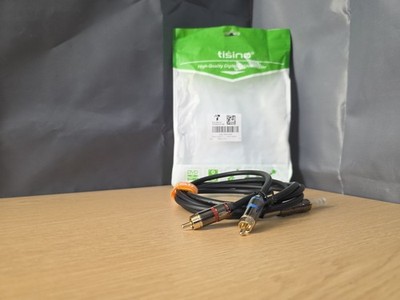 5'ft 1/4 to RCA Cable, Quarter inch TRS to RCA Audio Cable  Stereo Jack to D...