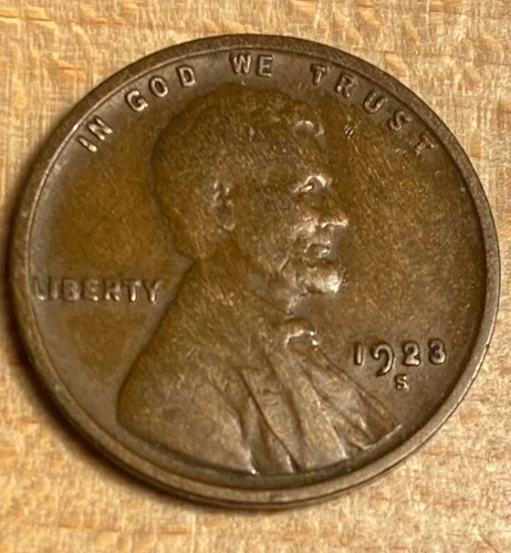 1923 S Lincoln Wheat Cent Penny - VF Condition