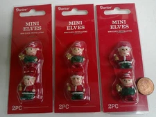 Darice Christmas Mini Elf Elves - 3 packs of 2 - 1.25"