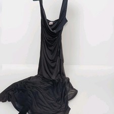 Y2K 90s Studio 1940 Elegant Retro Black Rhinestone Maxi Dress Sleeveless Size 12