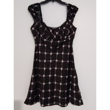 NWT Glamorous Blk Rose Trellis Sqr Neck Babydoll Mini Dress Lrg Urban Outfitters