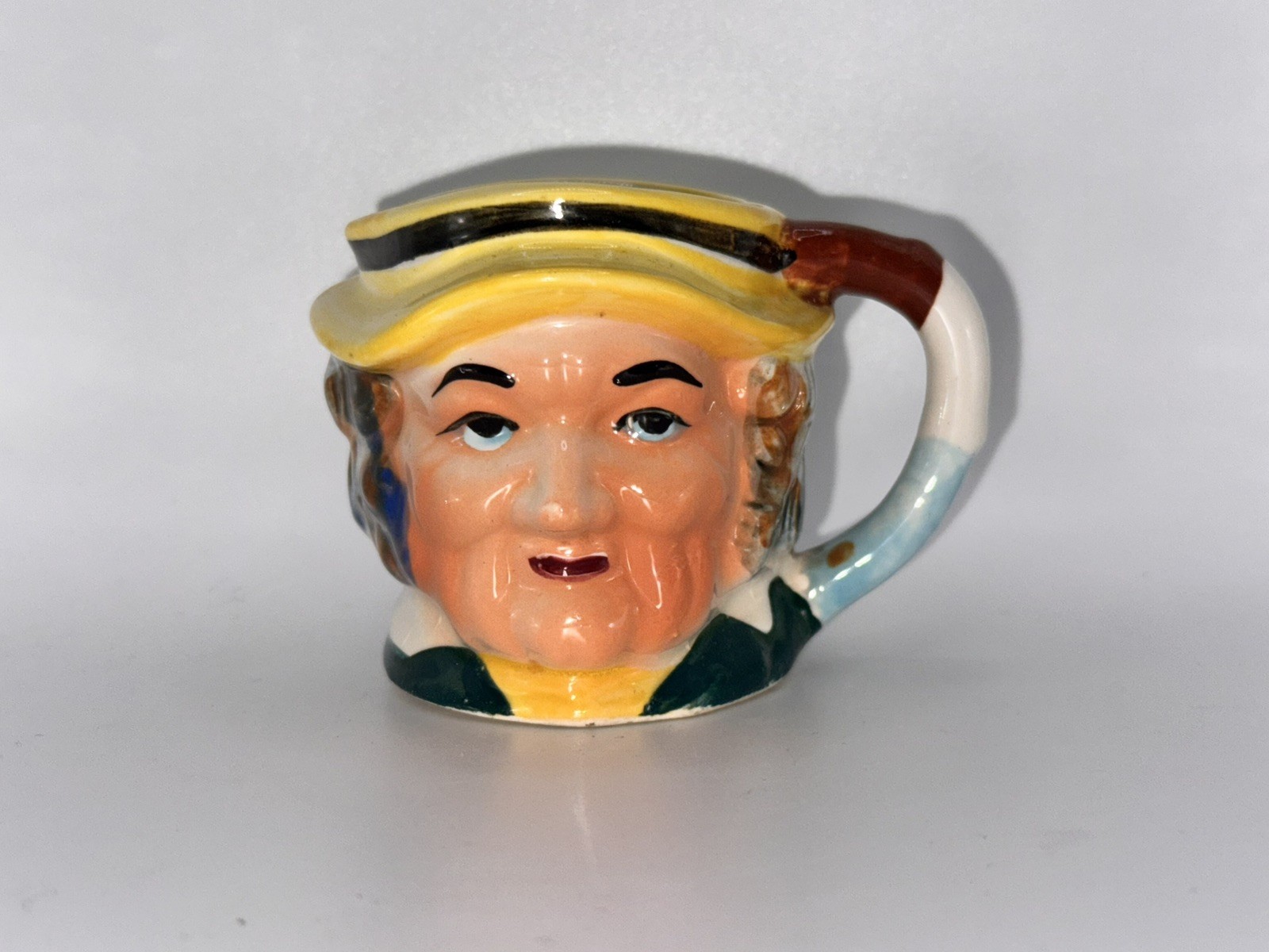 Small Vintage Colonial Toby Face Character Hand Painted Miniature Ceramic Mug