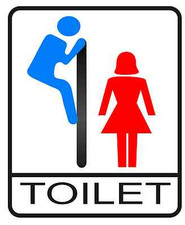 Toilet Bathroom door funny sign decal sticker - Single or MULTI Color 