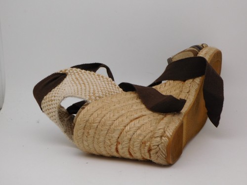 Coach Mila Designer Footwear Leather Platform Sandals Espadrille Wedge Size 6B - Picture 10 of 11