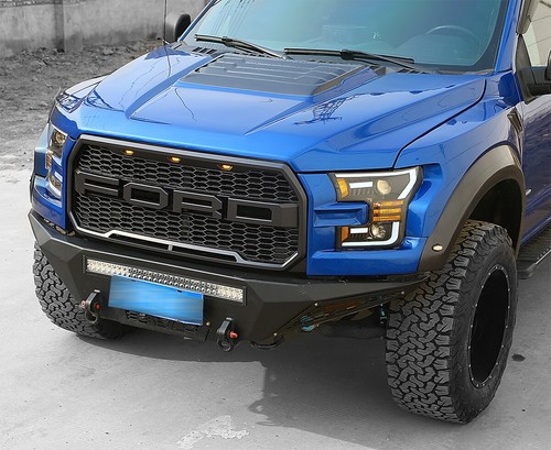 For 2015-2017 Ford F150 Sequential Signal/DRL Polish Black Projector Headlights - Picture 5 of 6