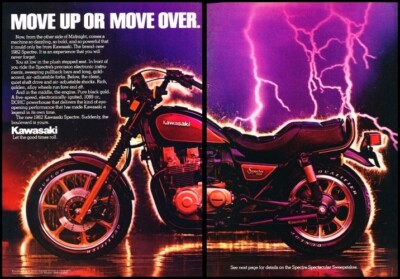 1982 Kawasaki Spectre Motorcycle Bike 2-page Advertisement Print Art  Ad J732