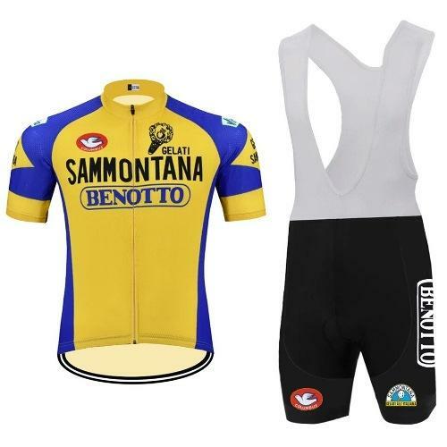 Pantaloncini da ciclismo retrò 1982 Sammontana Benotto e bavaglino corti bavaglino ciclismo - Foto 9 di 9
