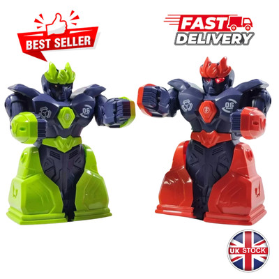 Kinderspielzeug Robo Kombat Doppelpack zweier Pack Kampfroboter mit Lichtern Sound UK