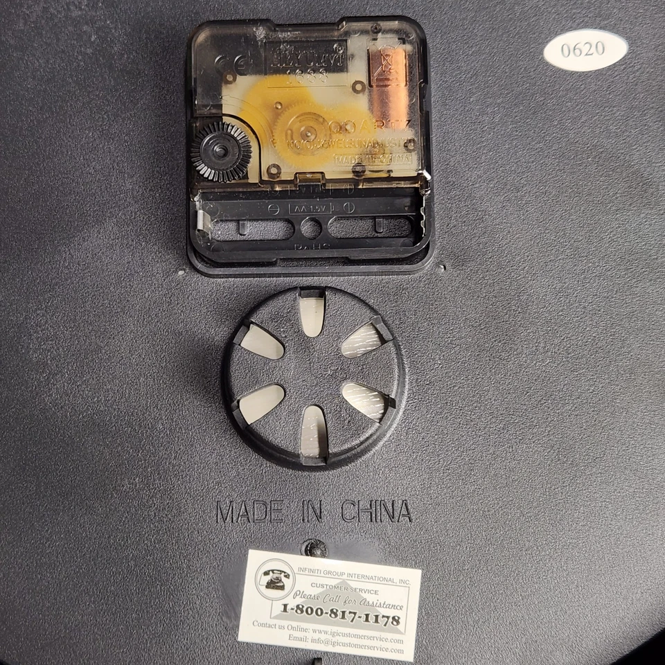 Sterling & Noble Rustic Distressed Wood Style Wall Clock 11.5" Metal AA Battery - Image 3 of 4