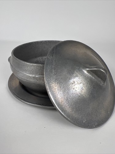 Vintage SUPPENSCHÜSSEL BOHNENTOPF MIT DECKEL 7002 UND TELLER 3001 YORK METALL BASTLER HERGESTELLT IN USA - Bild 3 von 10