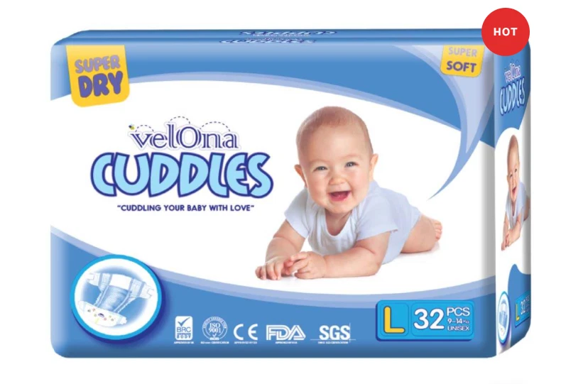 Velona Cuddles Classic Disposable Baby Diaper Large 9 4 kg SuperDry Comfy Soft