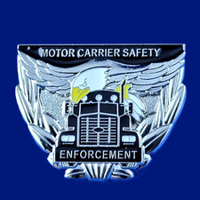 MOTOR CARRIER SAFETY ENFORCEMENT PIN: 1-1/8" Size, Silver-nickel , Item #1109