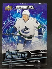 ANDREI KUZMENKO 2022-23 CREDENTIALS HIGHLY ANTICIPATED CANUCKS