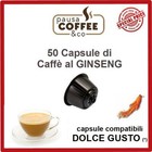 50 capsule cialde CAFFE' AL GINSENG compatibile DOLCE GUSTO