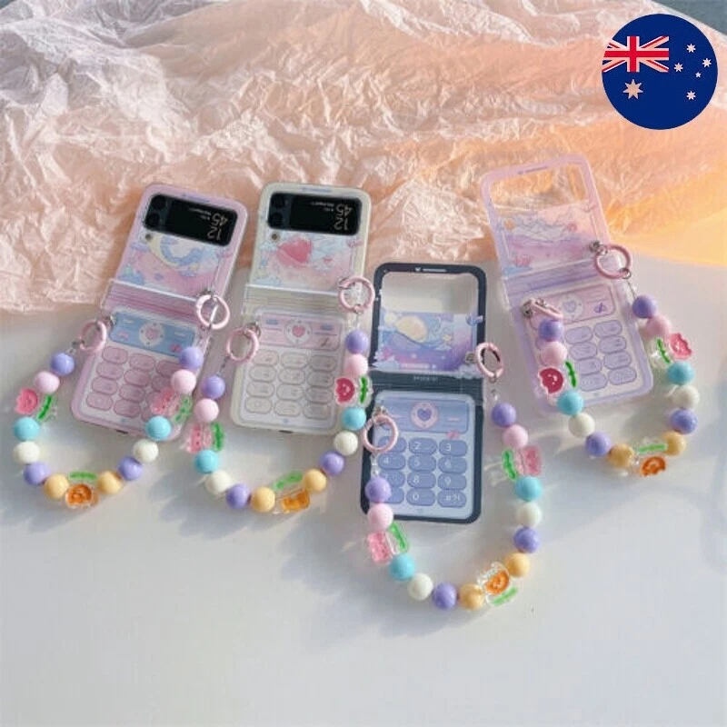 Samsung Z Flip 6 5 4 Foldable Cute Cartoon Chain Pattern Phone Case