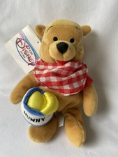 Winnie the Pooh Bear Picnic Pooh Mini Bean Bag Plush With Tag Disney Toy