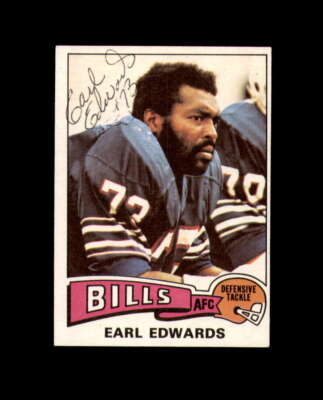 Earl Edwards Hand Signed 1975 Topps Buffalo Bills Autograph