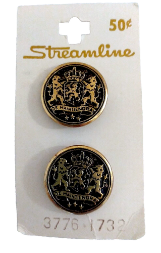 VTG Streamline Netherlands Dutch Royal 6 Military Brass Buttons Je Maintiendrai - Picture 2 of 4