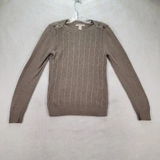Taupe Angora Knit Preppy Classic Pullover Banana Republic Womens Sweater Size S