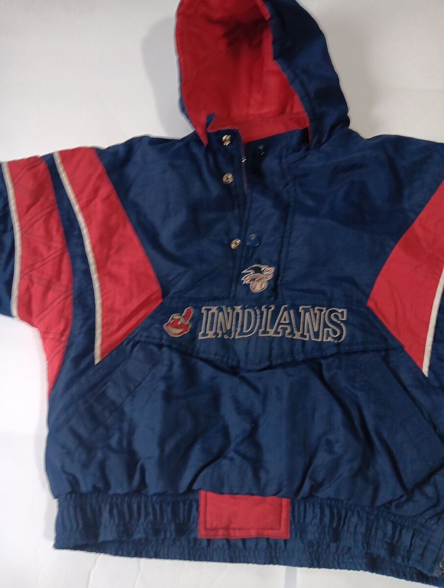 Vintage STARTER Cleveland Indians 1/4 Zip Pullover Jacket Sz Vintage STARTER Cleveland Indians 1/4 Zip Pullover Jacket Sz