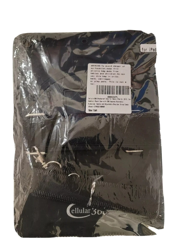 Apple iPad Air  Case Shock Proof Hand Grip Shoulder Strap with Kickstand Black  - Image 2 of 3