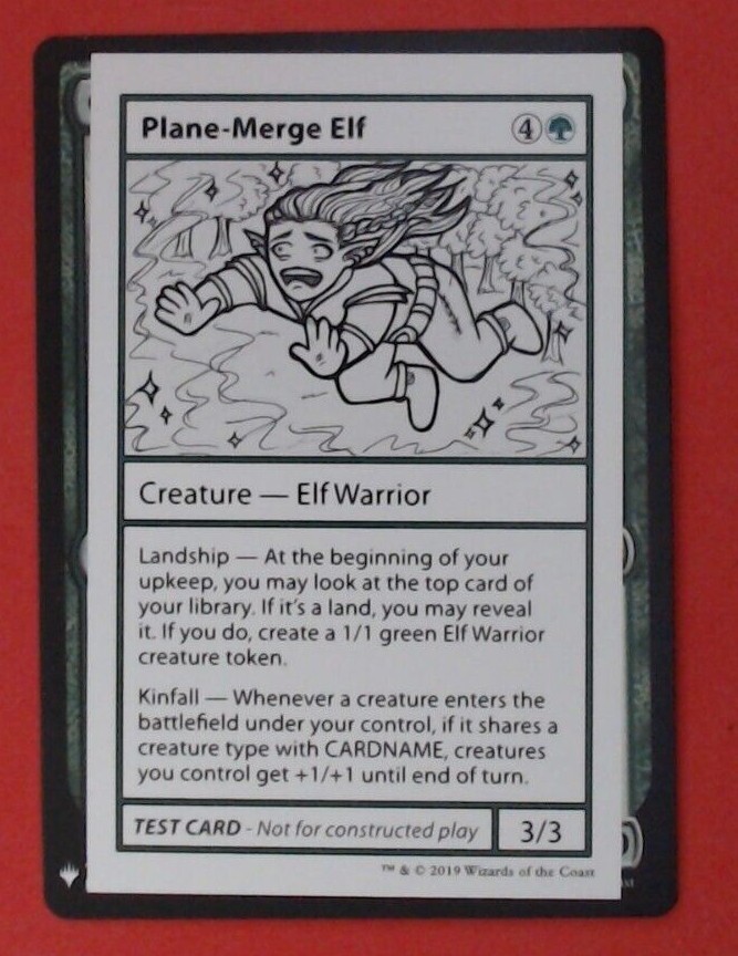 mtg merge cards MTG Bling - TEST CARD - Plane-Merge Elf (PW symbol) - Mystery Booster -K288