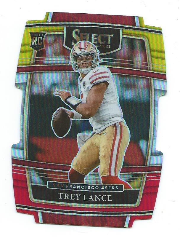 2021 Select-Trey Lance Rookie Yellow/Red Concourse Die Cut-San Francisco 49ers