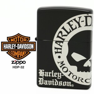 Zippo Harley Davidson HDP-32 Black Skull 3 Sides Etching Lighter Limited Japan