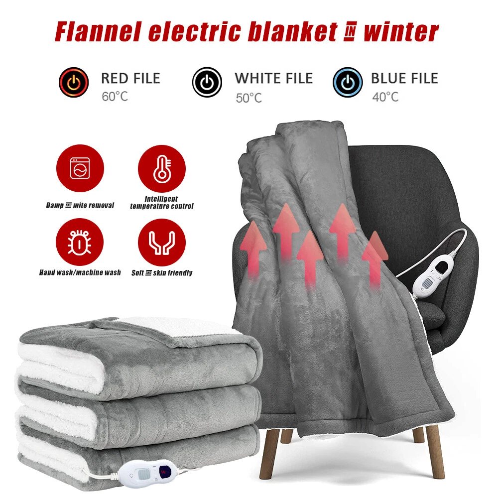 Electric Blanket Heated Throw Cordless Heating Pad Portable Heated