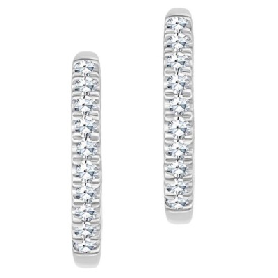 1/10CT Rund Natürlicher Diamant Reifen Huggies Ohrring 14k Weiß Gold Versilbert
