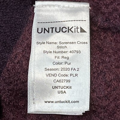 Untuckit Purple Merino Wool Pullover Sorensen Sweater Size Large